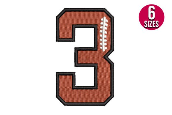 Reviewing Football Font Alphabet Number Three 3