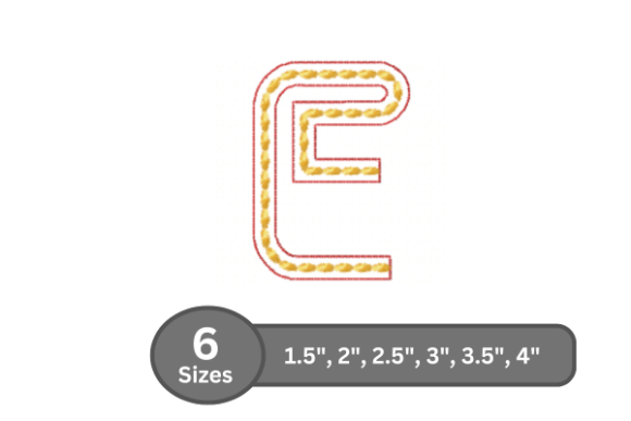 Rope Twist Alphabet -E: Elegant Monogram Embroidery